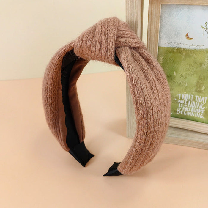 Wholesale new woolen yarn knotted headband JDC-HD-O326 Headband 潮炫 coffee Wholesale Jewelry JoyasDeChina Joyas De China