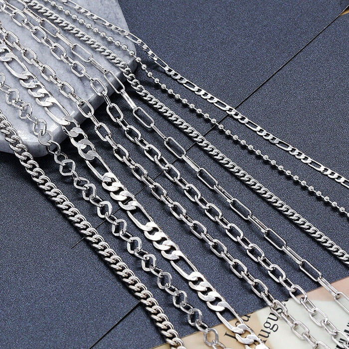 Wholesale non fading versatile single chain light chain titanium steel necklace JDC-NE-TD006 Necklaces 一自一然 Wholesale Jewelry JoyasDeChina Joyas De China