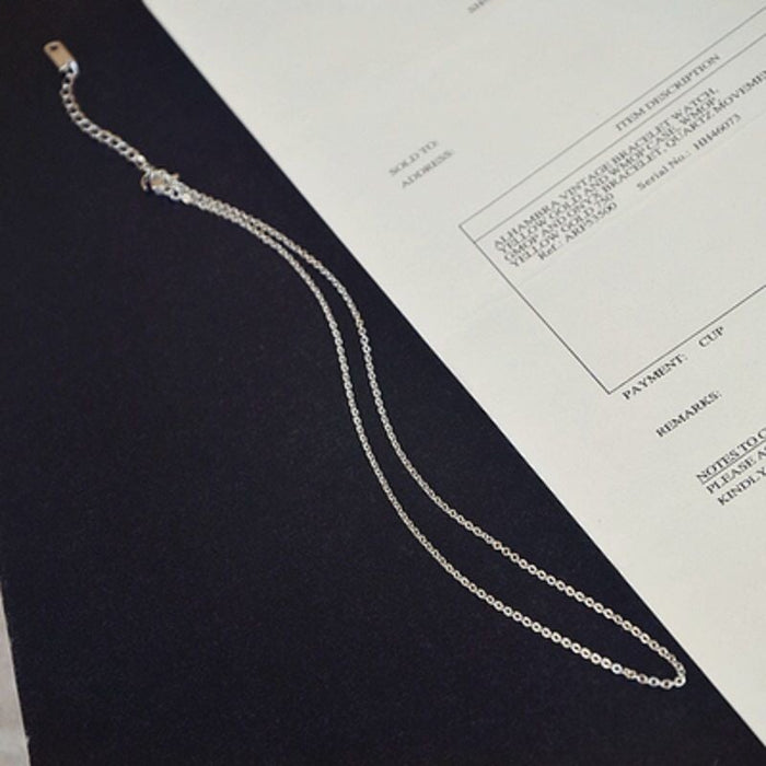 Wholesale non fading versatile single chain light chain titanium steel necklace JDC-NE-TD006 Necklaces 一自一然 white Wholesale Jewelry JoyasDeChina Joyas De China