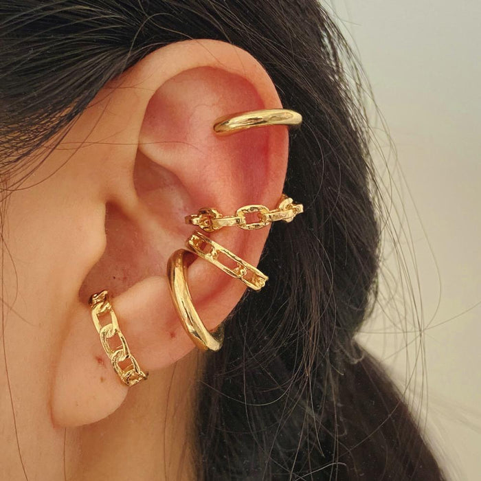 Wholesale non-pierced C-shaped alloy earrings set JDC-ES-F567 Earrings JoyasDeChina 53968 Wholesale Jewelry JoyasDeChina Joyas De China