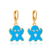 Wholesale oil drop color ghost Earrings ?JDC-ES-D648 Earrings JoyasDeChina 01kc Gold Blue Wholesale Jewelry JoyasDeChina Joyas De China