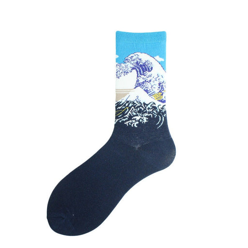 Wholesale Oil Painting Cotton Socks Breathable Men's Socks JDC-SK-Kaf021 Sock 咖范 1 40CM Wholesale Jewelry JoyasDeChina Joyas De China