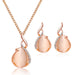 Wholesale opal Crystal Necklace earrings two-piece set JDC-NE-Yiz003 Necklaces 艺真 1 Wholesale Jewelry JoyasDeChina Joyas De China