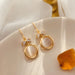 Wholesale opal geometric square diamond earrings JDC-ES-BY192 Earrings 宝钰 8 Wholesale Jewelry JoyasDeChina Joyas De China