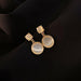 Wholesale opal geometric square diamond earrings JDC-ES-BY192 Earrings 宝钰 Wholesale Jewelry JoyasDeChina Joyas De China