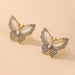 Wholesale opal rhinestone alloy butterfly earrings JDC-ES-GSJQ008 Earrings JoyasDeChina Silver Post-Golden Wholesale Jewelry JoyasDeChina Joyas De China