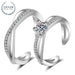 Wholesale open diamond pair silver plated ring JDC-RS-BLX077 Rings 宝来兴 Wholesale Jewelry JoyasDeChina Joyas De China