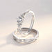 Wholesale open diamond pair silver plated ring JDC-RS-BLX077 Rings 宝来兴 white men Wholesale Jewelry JoyasDeChina Joyas De China