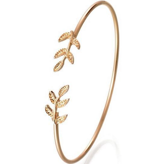 Wholesale open leaf alloy bracelet JDC-BT-RL029 Bracelet 瑞列 golden Wholesale Jewelry JoyasDeChina Joyas De China