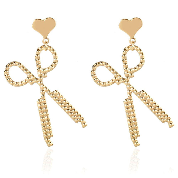 Wholesale open scissors metal earrings JDC-ES-TC165 earrings JoyasDeChina golden Wholesale Jewelry JoyasDeChina Joyas De China