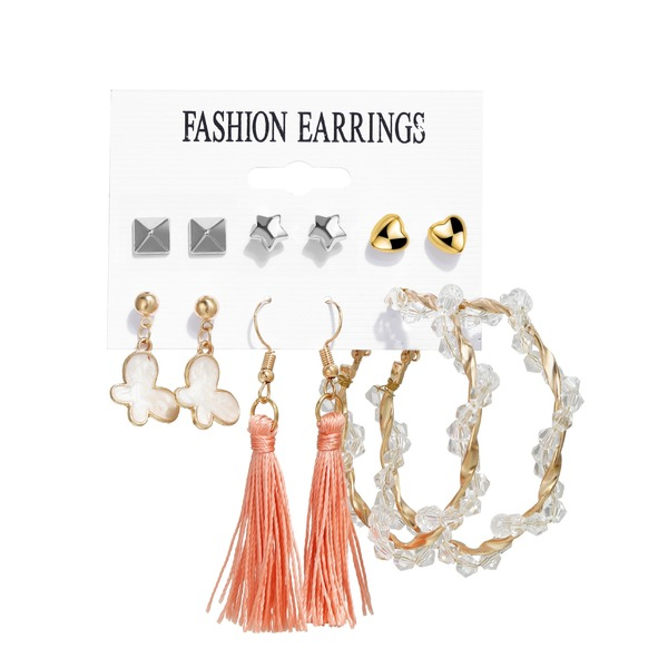 Bulk Jewelry Wholesale orange crystal tassel butterfly earring set JDC-ES-F304 Wholesale factory from China YIWU China