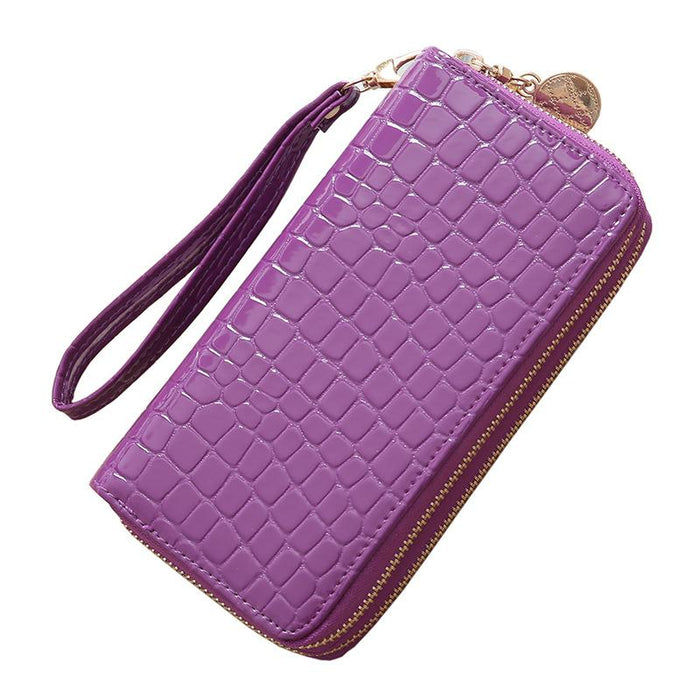 Bulk Jewelry Wholesale orange stone pattern candy color ladies long double zipper wallet JDC-WT-lx014 Wholesale factory from China YIWU China