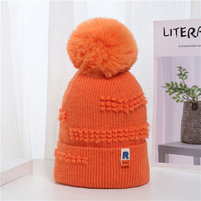 Wholesale orange woolen knit hat with hair ball JDC-FH-GSCM008 Fashionhat JoyasDeChina orange 56-58cm Wholesale Jewelry JoyasDeChina Joyas De China