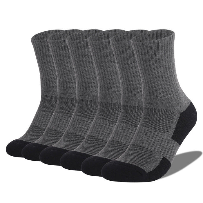 Wholesale Outdoor sports socks JDC-SK-LZL015 Sock 两只狼 6 pairs of dark gray 35-38 Wholesale Jewelry JoyasDeChina Joyas De China