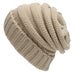 Wholesale Outdoor striped woolen knit hat men and women Chiffon JDC-FH-GE003 Fashionhat 关尔 Beige With CC mark Wholesale Jewelry JoyasDeChina Joyas De China