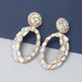 Wholesale oval colored diamond alloy earrings JDC-ES-JL044 Earrings JoyasDeChina blue Wholesale Jewelry JoyasDeChina Joyas De China