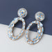 Wholesale oval colored diamond alloy earrings JDC-ES-JL044 Earrings JoyasDeChina color Wholesale Jewelry JoyasDeChina Joyas De China