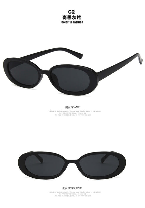 Wholesale oval striped cow color small frame sunglasses JDC-SG-KD135 Sun Glasses 珂盾 2 Wholesale Jewelry JoyasDeChina Joyas De China