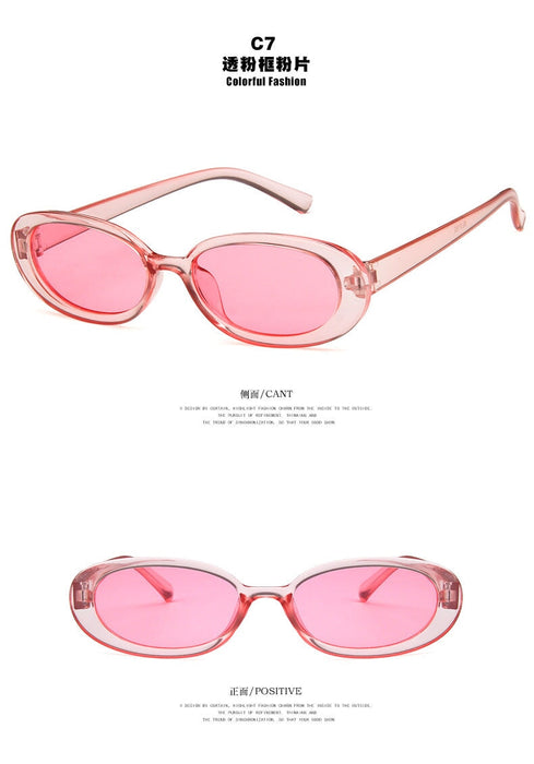 Wholesale oval striped cow color small frame sunglasses JDC-SG-KD135 Sun Glasses 珂盾 7 Wholesale Jewelry JoyasDeChina Joyas De China
