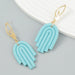 Wholesale Palm Shape Resin Alloy Stripe Earrings JDC-ES-JL956 Earrings 氿乐 Wholesale Jewelry JoyasDeChina Joyas De China