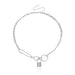 Wholesale paper clip lock pendant alloy necklaces JDC-NE-ZW030 necklaces JoyasDeChina white K Wholesale Jewelry JoyasDeChina Joyas De China