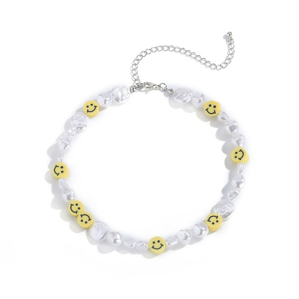 Wholesale pastoral rice beads woven Daisy smiling face clavicle Necklace JDC-NE-KJ065 NECKLACE JoyasDeChina Wholesale Jewelry JoyasDeChina Joyas De China