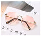 Wholesale PC Lens Metal Frameless Sunglasses JDC-SG-JinF031 Sunglasses 季丰 pink Wholesale Jewelry JoyasDeChina Joyas De China