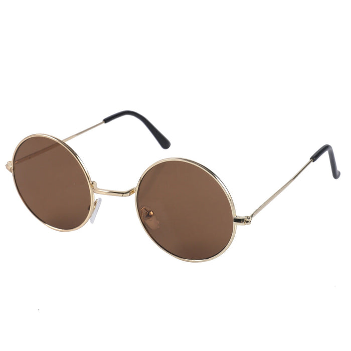 Wholesale PC Round Frame Metal Sunglasses JDC-SG-XingY005 Sunglasses 兴业 brown Wholesale Jewelry JoyasDeChina Joyas De China