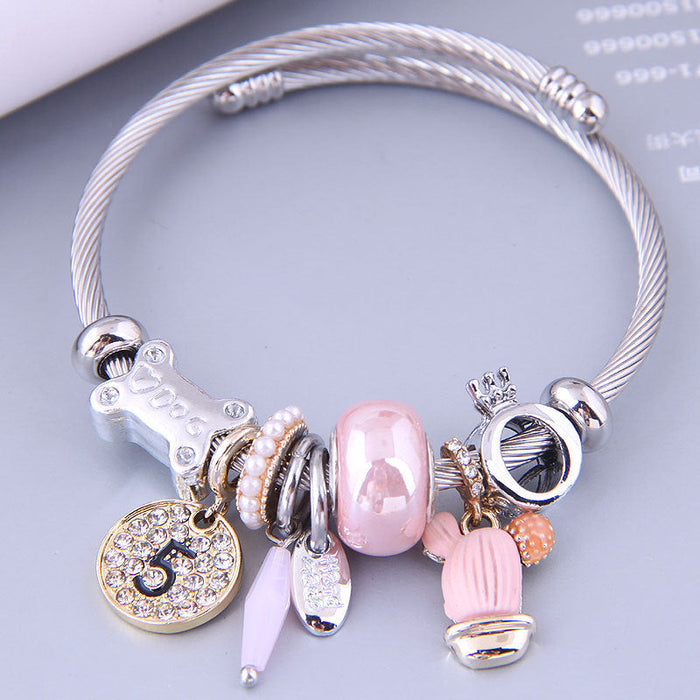Wholesale Peach Heart Seashell Pendant Alloy Bracelet JDC-BT-WY105 Bracelet JoyasDeChina 2# Wholesale Jewelry JoyasDeChina Joyas De China