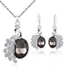 Wholesale peacock set diamond multi-color gemstone necklace stud earring set JDC-NE-Yiz001 Necklaces 艺真 Wholesale Jewelry JoyasDeChina Joyas De China