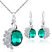 Wholesale peacock set diamond multi-color gemstone necklace stud earring set JDC-NE-Yiz001 Necklaces 艺真 Pore green Wholesale Jewelry JoyasDeChina Joyas De China
