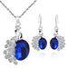 Wholesale peacock set diamond multi-color gemstone necklace stud earring set JDC-NE-Yiz001 Necklaces 艺真 Sapphire blue Wholesale Jewelry JoyasDeChina Joyas De China