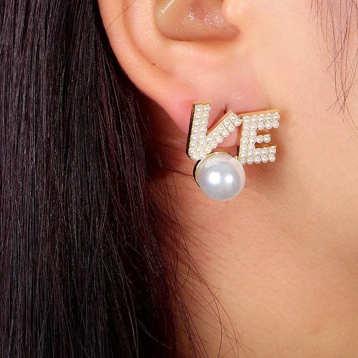 Wholesale Pearl Alloy Earrings JDC-ES-NZ093 Earrings 奈珠 Wholesale Jewelry JoyasDeChina Joyas De China