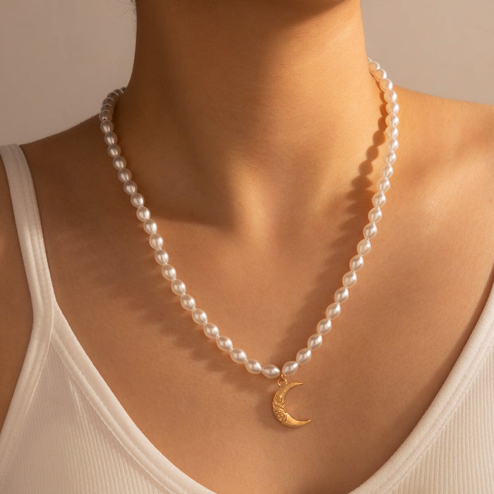 Wholesale Pearl Alloy Necklace JDC-NE-C233 Necklaces 陌茗 16338 Wholesale Jewelry JoyasDeChina Joyas De China