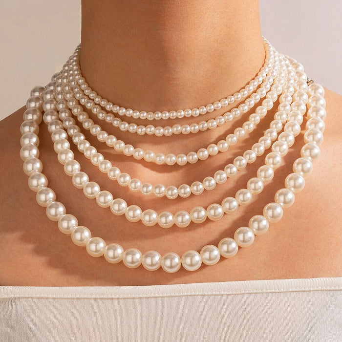 Wholesale Pearl Alloy Necklace JDC-NE-C233 Necklaces 陌茗 Wholesale Jewelry JoyasDeChina Joyas De China
