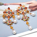 Wholesale Pearl Alloy Rhinestone Earrings JDC-ES-SK058 Earrings 深刻 Wholesale Jewelry JoyasDeChina Joyas De China