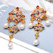 Wholesale Pearl Alloy Rhinestone Earrings JDC-ES-SK058 Earrings 深刻 color Wholesale Jewelry JoyasDeChina Joyas De China