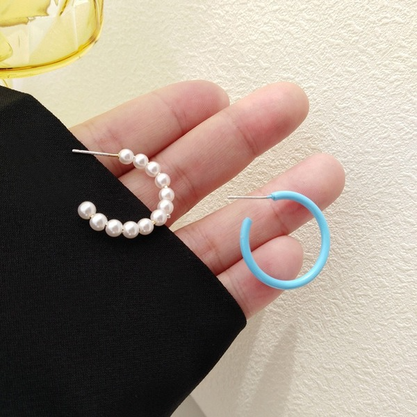 Bulk Jewelry Wholesale pearl asymmetrical painted small Earrings JDC-ES-bq009 Wholesale factory from China YIWU China