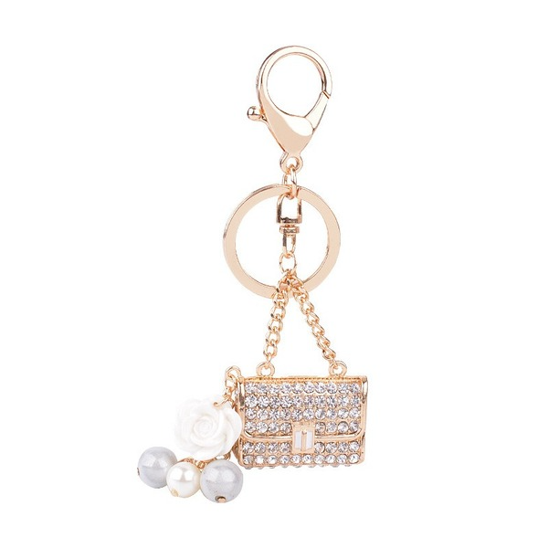 Wholesale pearl bag alloy keychains JDC-KC-CH075 Keychains JoyasDeChina Wholesale Jewelry JoyasDeChina Joyas De China