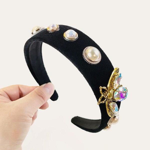 Wholesale pearl Baroque bee color rhinestone headband JDC-HD-O111 Headband JoyasDeChina Wholesale Jewelry JoyasDeChina Joyas De China