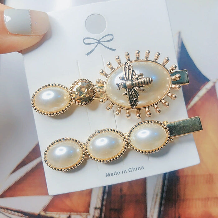 Wholesale Pearl Bee Alloy Hair Clip JDC-HC-GSXP004 Hair Clips 宏鑫 Wholesale Jewelry JoyasDeChina Joyas De China