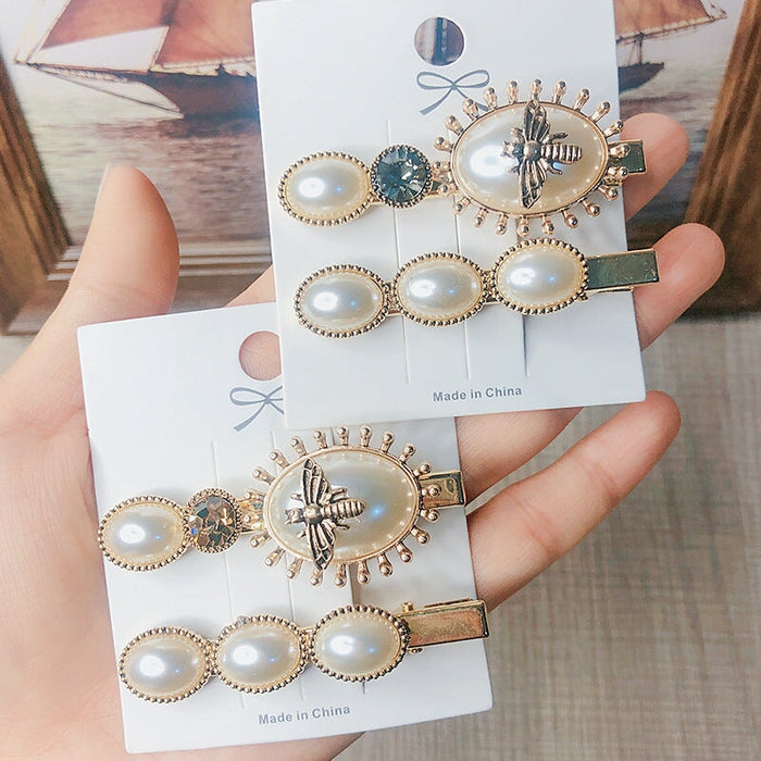 Wholesale Pearl Bee Alloy Hair Clip JDC-HC-GSXP004 Hair Clips 宏鑫 Wholesale Jewelry JoyasDeChina Joyas De China