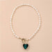 Wholesale pearl blue love necklaces JDC-NE-YWJQ001 Necklaces 砱拫儕? Wholesale Jewelry JoyasDeChina Joyas De China