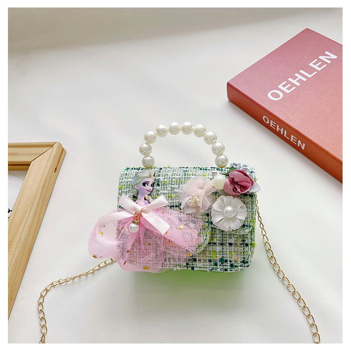 Wholesale pearl bow shoulder bag JDC-SD-KR038 Shoulder Bags 坤然 princess green Wholesale Jewelry JoyasDeChina Joyas De China