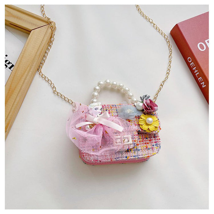 Wholesale pearl bow shoulder bag JDC-SD-KR038 Shoulder Bags 坤然 princess pink Wholesale Jewelry JoyasDeChina Joyas De China