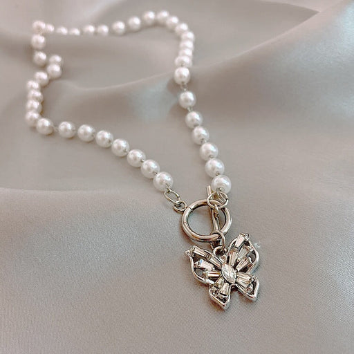 Wholesale pearl Butterfly Necklaces JDC-NE-sf015 Necklaces JoyasDeChina Wholesale Jewelry JoyasDeChina Joyas De China