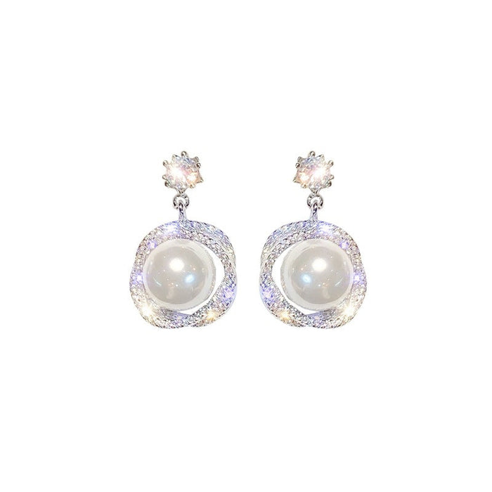 Wholesale pearl Circle Earrings JDC-ES-BY-003 Earrings 宝钰 Wholesale Jewelry JoyasDeChina Joyas De China