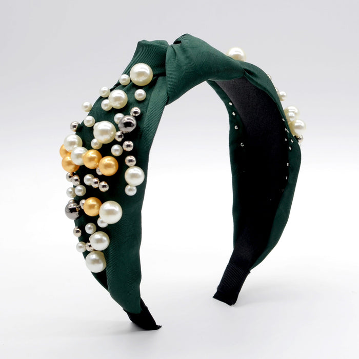 Wholesale pearl cloth headband JDC-HD-Yul003 Headband 雨灵 green Wholesale Jewelry JoyasDeChina Joyas De China