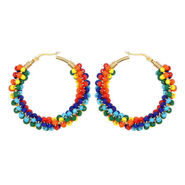 Wholesale pearl color fresh temperament big ring earrings JDC-ES-Hey001 Earrings 合益 Wholesale Jewelry JoyasDeChina Joyas De China