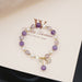 Wholesale pearl crystal copper bracelet JDC-BT-JX004 Bracelet 锦希 purple Handwork Wholesale Jewelry JoyasDeChina Joyas De China